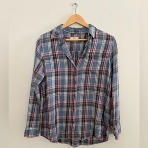 Marine Layer Marigold Women’s Plaid Button Down Shirt Size M